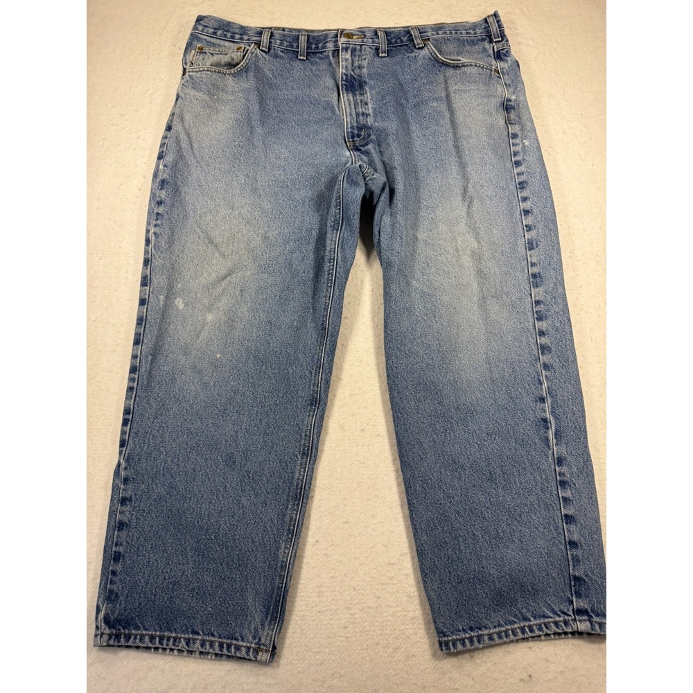 Carhartt Jeans Mens 40x30 Blue Denim Cotton Medium Wash High Rise Straight Leg